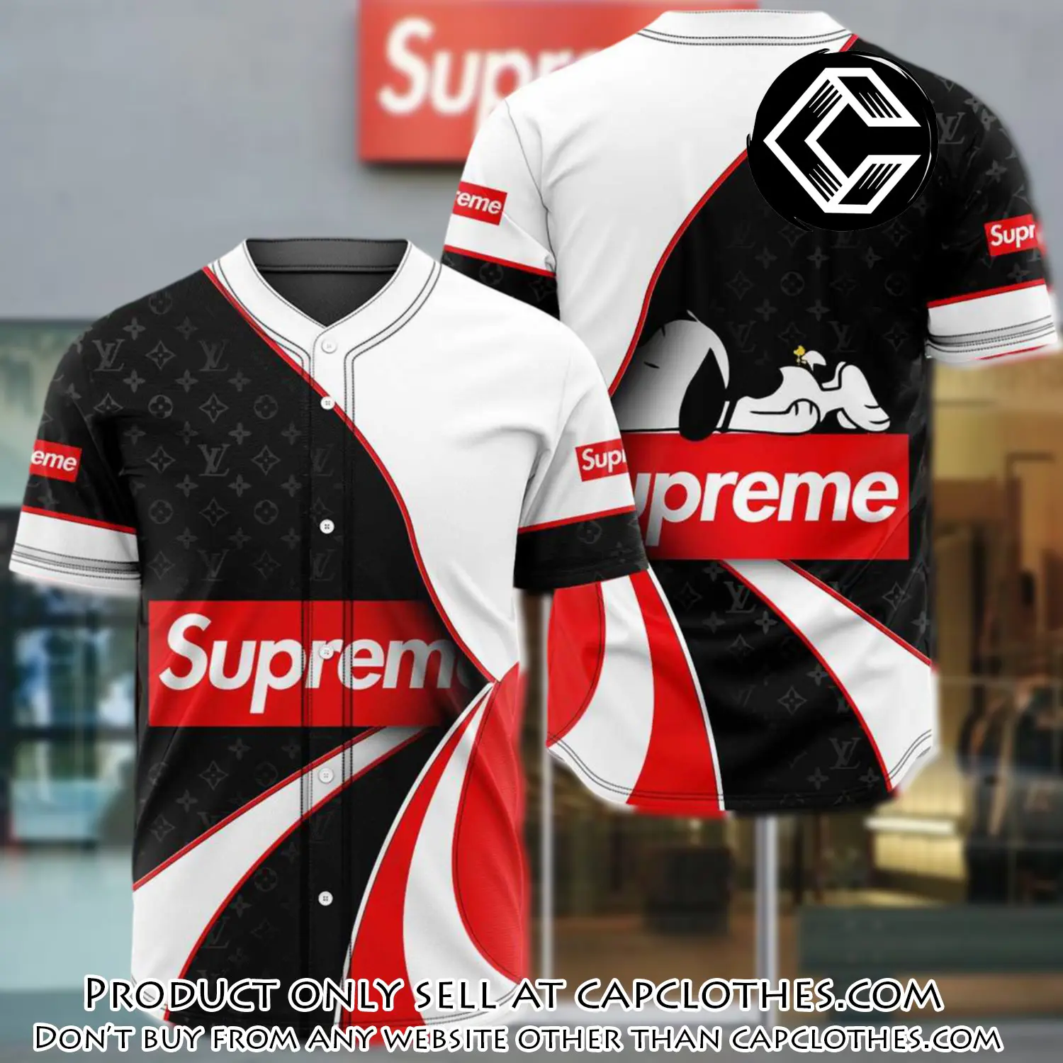 Supreme black white baseball jersey shirt luxury bjs1241 cc4155891